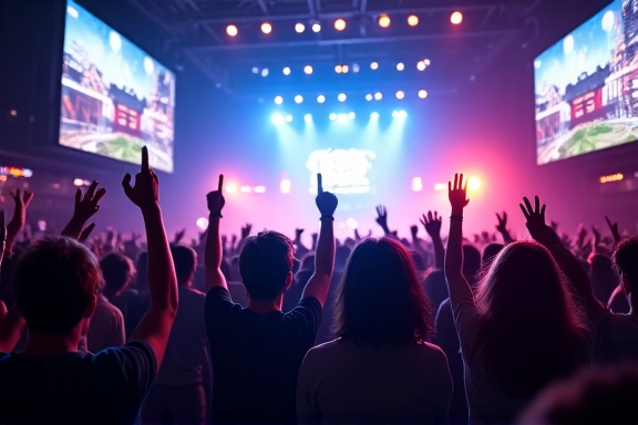 Une foule de personnes enthousiastes lors d'un événement e-sports