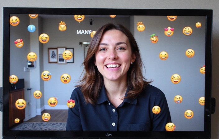 Streamer interagissant avec son chat, affichant des emojis et des messages