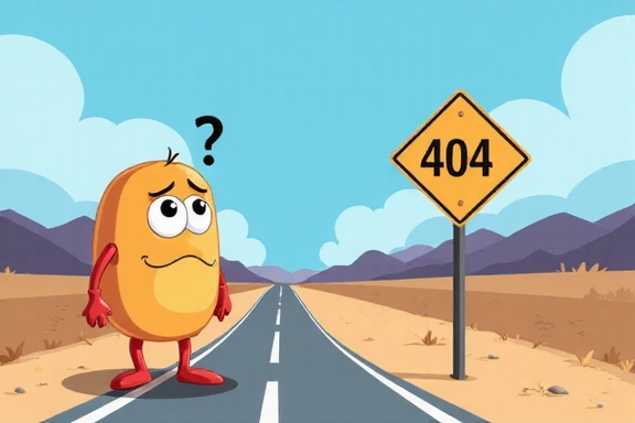 Illustration d'une page 404 avec un personnage perdu et un panneau d'erreur